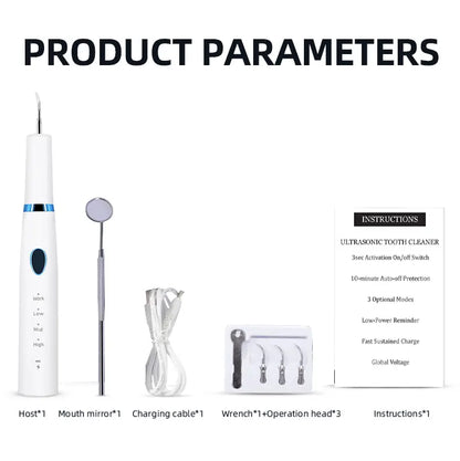 Ultrasonic Teeth Cleaner with 3 Modes, Portable & Waterproof